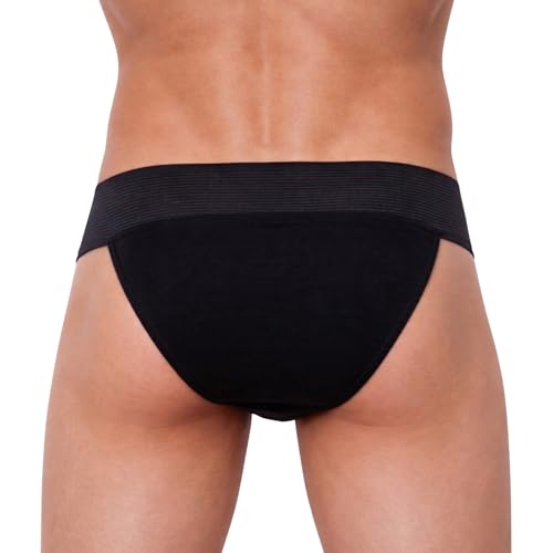 Image of NINQ Men's Athletic Supporter Underwear with Elastic Waistband, Breathable Fabric Gym Support Brief, Comfortable Innerwear for Sports, Workout, Running & Training