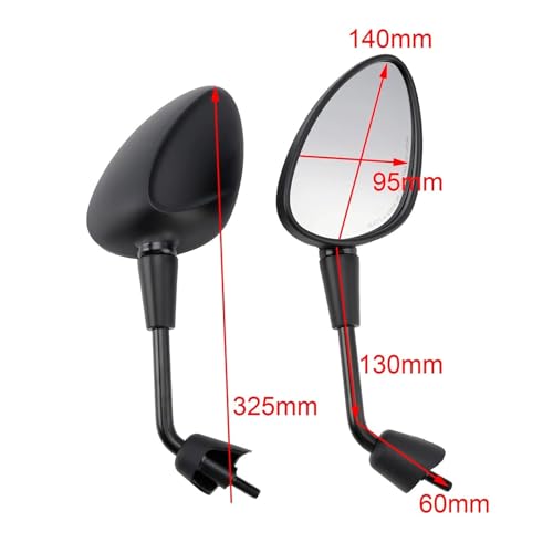 Espejo retrovisor universal de moto Vespa GTS 300 y Sprint par negro 2