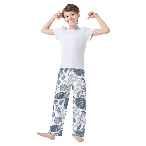 Boys' Pants Sea Turtles Jellyfish Seashells Long Bottoms Jogger Pants Elastic Waist Trousers with Pockets S-XL2
