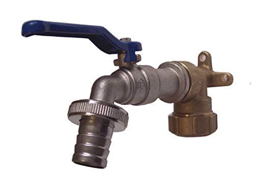 VOXTRADE Halterung Wandscheibe mit Kugelauslaufhahn - Verschiedene Größen (25mm Messing Wandscheibe mit 3/4" Auslaufhahn) Cover