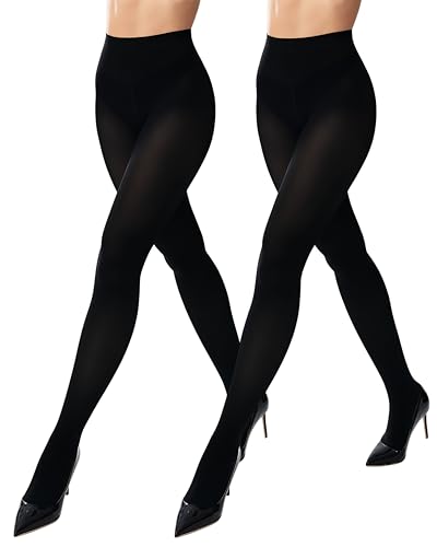 Image of leg elegant 2 pack Women's 80 Den Microfiber Soft Opaque Tights Pantyhose