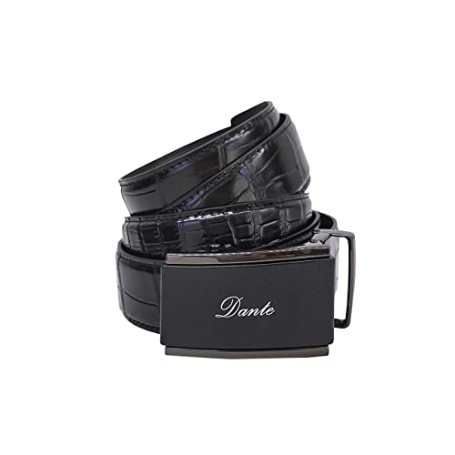 Mens Leather Belt Stylish Ratchet Belts for Men Sliding Adjustable Buckle Casual Dress Belt for Pants