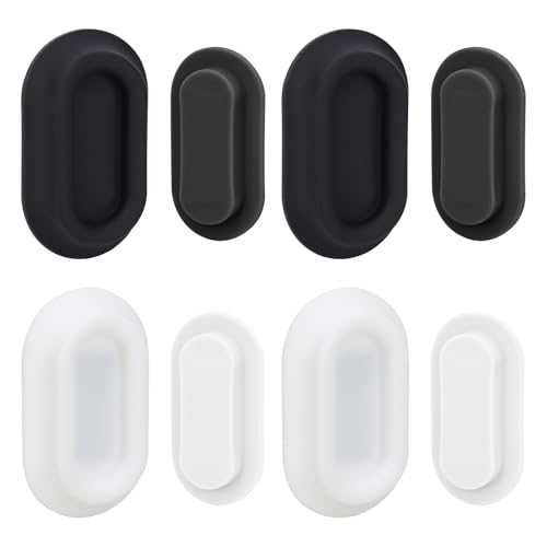 LncBoc Soporte magnético de control remoto: 4 piezas soporte de control remoto montado en la pared, fácil de almacenar, teléfono, mando a distancia de TV, toma de carga (Negro + Blanco)