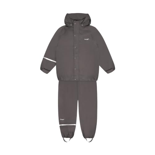 Image of CeLaVi European Kids Rain Suit for Boys Girls with Detachable Hood, Waterproof 2 Pcs Rain Jacket w /Pants or Dungarees