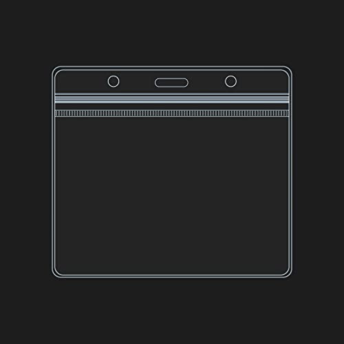 6Pcs Clear Card Holder, Waterproof Plastic Id Card Holder Name Tags Badge Holders, 3.89X3.34 Inch Horizontal Badge Id Name Tag Plastic Sleeve With Resealable Zip #TOP2