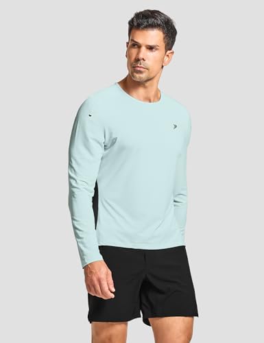 DEMOZU Men's Long Sleeve Workout Athletic Shirts Quick Dry Running Hiking Rash Guard Swim Shirts Slim Fit2