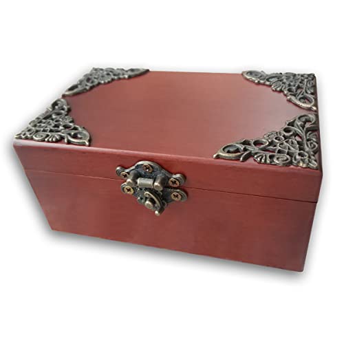 BinkeGG Play (My Neighbor T0toro) Brown Antiqued Lock Wooden Jewelry Box Music Box with Sankyo Musical Movement (65 Tunes Option)
