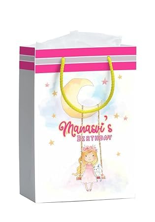 Pack Of 10 Fairy Princess Theme Birthday Return Gift Paper Bags|Made In India|Princess Theme Paper Carry Bag|Fairy Print|Gifting Bags|Customize With Name-Message (9X6X2.8 Inches),Multi (B0CMLCWTWT) Amazon Price History, Amazon Price Tracker