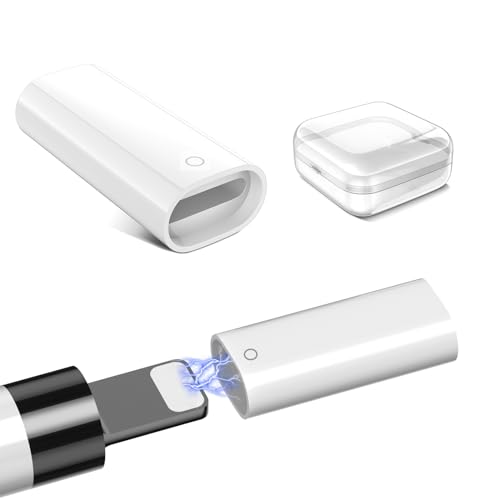 ACAGET for Apple Pencil Charger Adapter, 2 Pcs, for iPencil 1st Gen Adapter, for iPad Pencil Charging Adapter for Lightning Connector Adaptor Dongle Converter for iPad Pro 1st 2nd gen for iPad 6 7 8 9