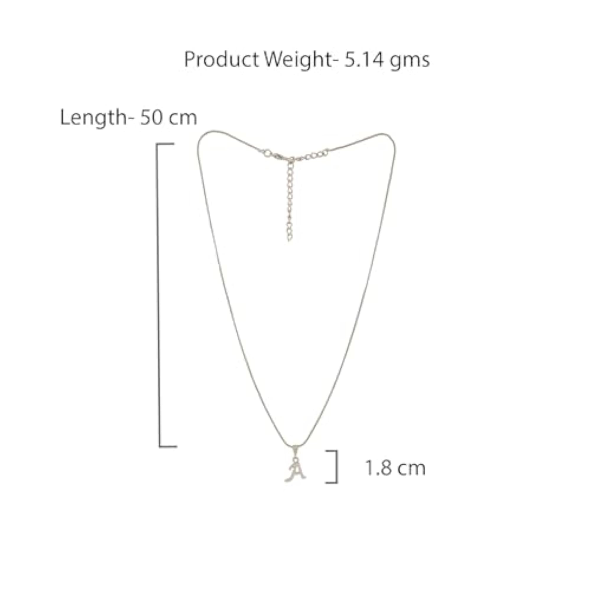Rhodium Plated Initial Letters Pendants for Women, Personalised Gift