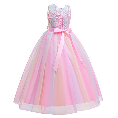 MYRISAM Big Girls Lace Junior Bridesmaid Wedding Dress Sleeveless Bowknot A-Line Tulle Birthday Dress Pageant Party Ball Gown4