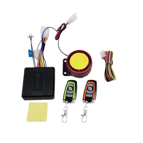 Sistema de Alarma Seguridad for Coche 12V, inmovilizador Motocicleta 1/2 vías, antirrobo automática, Sirena Entrada sin Llave, Sistema for Fácil instalación y Amplia compatibilidad(1-Way)