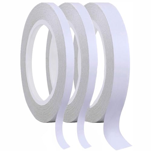 DDSHUN 3 Rolls Double Sided Sticky Tape Adhensive Sticky Tapes Double Sided Adhesive Clear Sticky Tape for Craft DIY Scrapbooking and Card Making Arts Rubber Stamps (Wide 0.39inch/0.59inch)