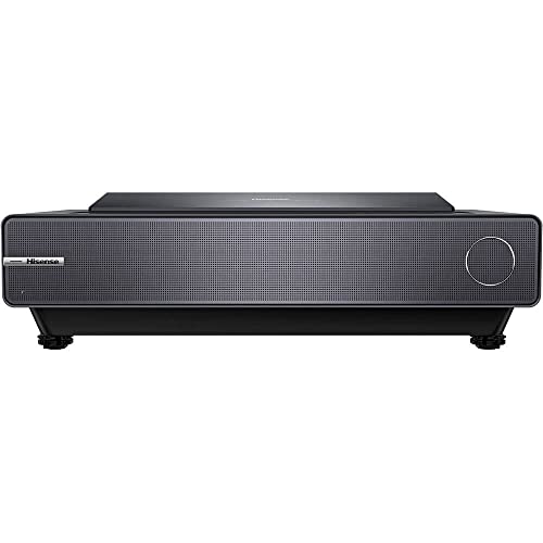 Hisense PX1-PRO 4K UHD Triple-Laser UST Ultra Short Throw Projector, 2200 Lumens, Android TV, HDR10, 30W (Stereo) Dolby Atmos, Dolby Vision, Built-in Alexa and Google Assistant