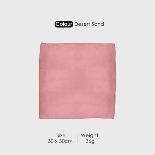 Image of HOUSSE Premium Microfiber Face Towel Desert Sand | Korean Beauty Exfoliating | Antimicrobial for Sensitive Skin | Eco-Friendly 450 GSM | Soft Touch Set | 30x30 cm | Pack of 4