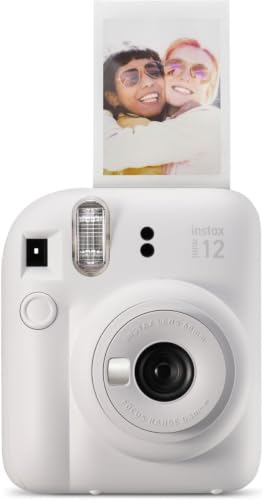 Image of Fujifilm Instax Mini 12 Instant Film Camera, Clay White (Pack of 10)
