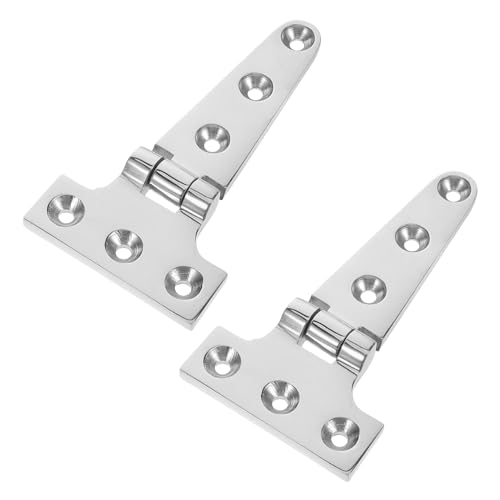 Toddmomy 2pcs Heavy Duty T Shaped Stainless Steel Boat Hinges Hardware for Furniture Durable Easy to Install for Yachts Vessels