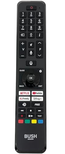 Genuine Replacement TV Remote Control Compatible with Bush RC45165T 23989703-43QT24SB 43UT24SB 50QT24SB 50UT24SB Smart 4K UHD HDR LED TiVo Freely