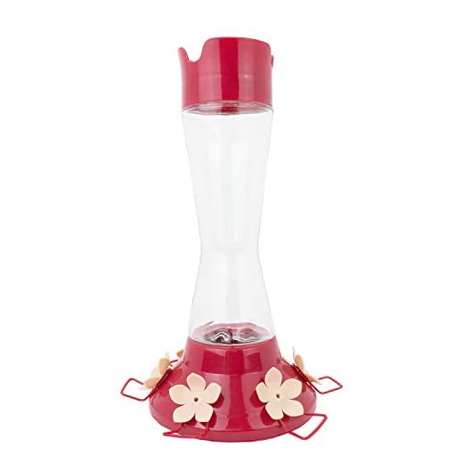 Perky-Pet Top-Fill Favored Pinch-Waist Glass Hummingbird Feeder - 20 oz Nectar Capacity - 9202-1SR - Built-In Ant Moat, Bee Resistant - Durable Glass, Easy to Fill, Easy to Clean - Outdoor Decor