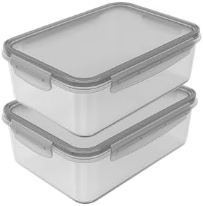 Conjunto de 2 Potes Herméticos Empilháveis com Tampa Click, Trans...