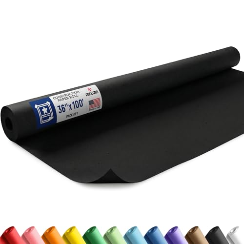 Black Construction Paper Roll 36 x 100 ft Made in USA 36 Bulletin Board Paper for Classroom & School Teachers & Kids