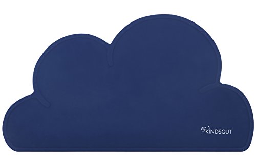 Kindsgut Set de table enfant en silicone étanche et antidérapant en forme de nuage, bleu roi