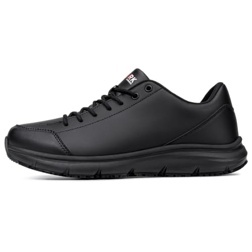 Image of LARNMERN Men's Non Slip Chef Shoes Slip On Leather Footwear