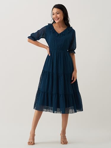 Image of AASK Dress for Women One Piece Kurta Set Tops Knee-Length Fit And Flare Dresses