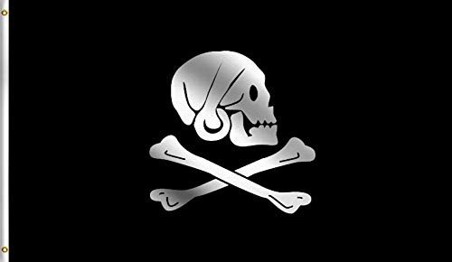 DMSE Henry Avery Piratenflagge Jolly Roger Kreuz Knochen Totenkopf Historische Flagge 90 x 152 m 100 % Polyester 100 D Flagge UV-beständig 3' X 5' Ft Foot 3' X 5' Ft Foot Cover