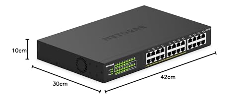 Netgear Switch Ethernet 24 Ports PoE Gigabit (GS324P) avec 16 Ports PoE + à 190W, Boîtier Métallique Solide sans Ventilateur