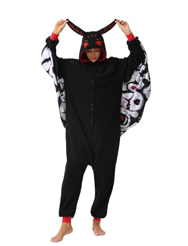 KZLFSHI Adult Onesie Pajamas Cosplay Halloween Costume Animals Sleepwear Jumpsuit Costume for Women Men (US Alpha X-Large Regular Regular black)