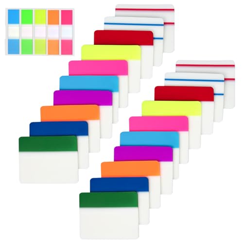 BOXOB 500 Pzs Marcadores de Índice Adhesivos, Marcadores Páginas Colores Reposicionables y Grabables Separadores de Lectura Autoadhesivos para Libros Cuadernos Carpetas