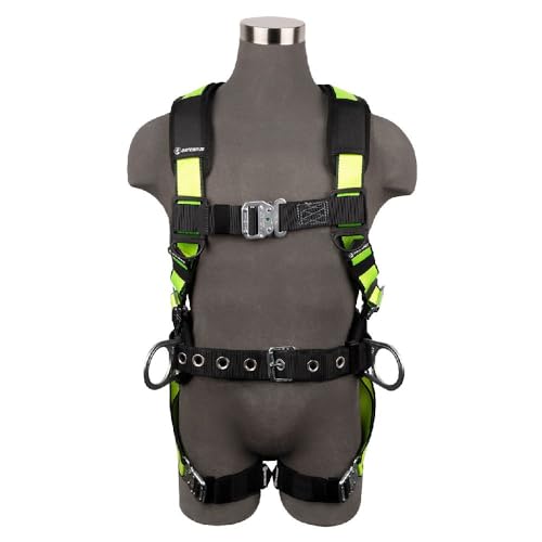 Safewaze 021-1451 PRO Construction Harness: 3D, QC Chest, QC Legs, Free Floating Waist Pad