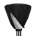 JK-GMTE Oxford Waterproof Patio Heater Cover Outdoor Round Heater Covers Head Vinyl Covers Weather Resistant Heavy Duty Heater Cover with Zipper Fabric ?Top Cover Only,36"x36"x26", Black)