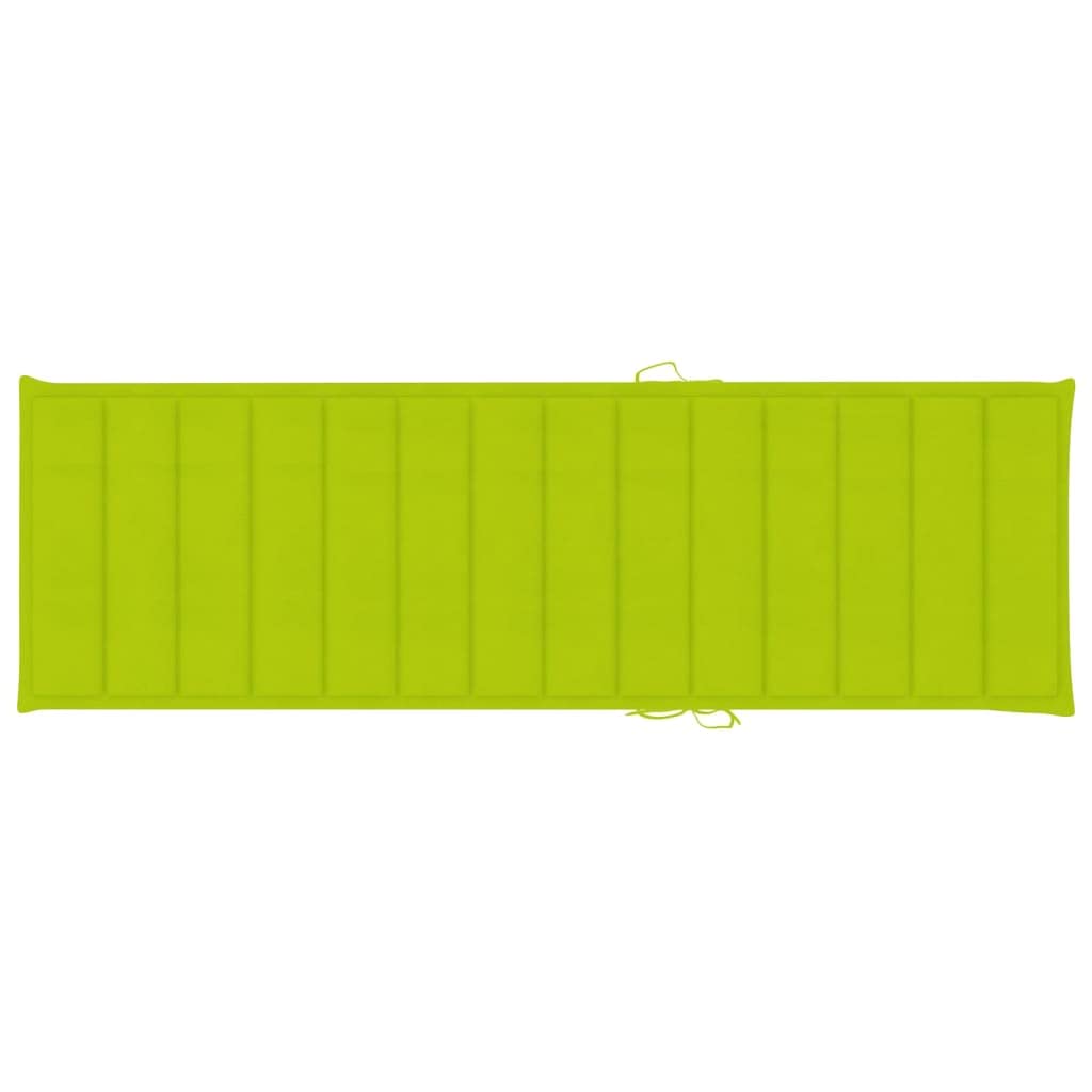 Leżak do opalania z poduszką, lite drewno akacjowe, jasnozielony, 200 x 60 cm, regulowany, do użytku na zewnątrz, na taras, do ogrodu, na basen, wygodny