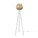 Produktbild LED Stehlampe Modern Wohnzimmer Schlafzimmer Rattan Optik Boho Korb Stehleuchte E27, Lampenfuß: Dreibeinig Weiß + Leuchtmittel, Lampenschirm: Natur (Ø33 cm)