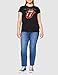 Rolling Stones Plastered Tongue Camisa, Negro, M para Mujer