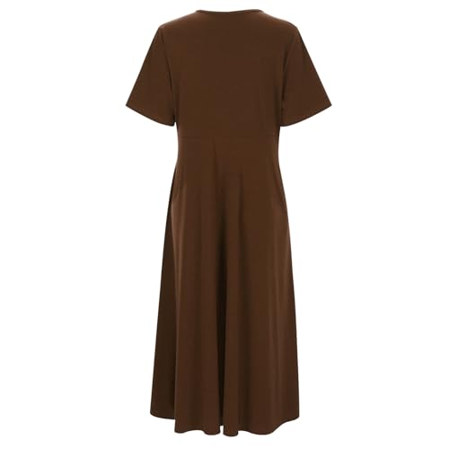 Robe de plage longue et ample en coton marron pour les vacances d'été