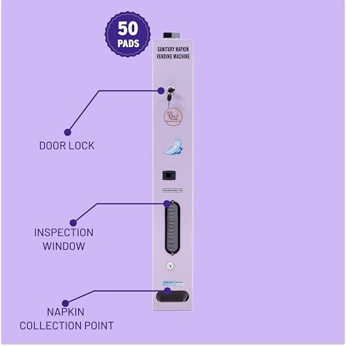 Image of By VP Industries (Manual Operated | Capacity-50 Pads) Sanitary Napkin Vending Machine Vartical| Operates by inserting a 5 Rs coin and rotate a knob @ 360 degrees to dispense a napkin