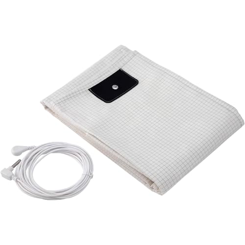 NIULAFR Grounding Sheets with 10% Silver Fiber & Organic Cotton- Conductive with Grounding Cord, Grounding Keep Good Sleep, Natural Health (39x80 Inch)