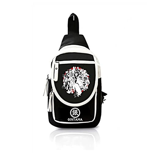 銀魂 GINTAMA ボディバッグ 斜めかけバッグ ショルダーバッグ イヤホン穴付き 大容量 肩掛けバッグ 青少年 男性用 女性用 通学 旅行 メンズ レディース カジュアルバッグ