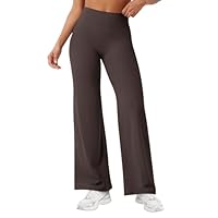 YEOREO Workout Leggings Womens No Front Seam Straight Leggings 29" High Waist Buttery Eddiy Gym Yoga Pants Dark Brown M