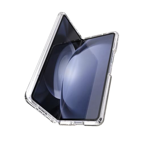 Image of Speck Clear Samsung Galaxy Z Fold 5 Case - Foldable, Scratch Resistant & Drop Protection - Anti-Yellowing Clear Phone Case for Galaxy Z Fold 5 - Presidio Perfect-Clear with Gold Glitter