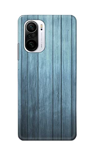 Image of Printed Hard Back Cover Case for Mi 11x 5G | Mi 11x Pro 5G Back Cover (Wooden Blue) -1302