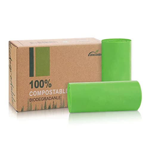 JENCENBIO Compost Bags, 8 Gallons, 30Liter, Extra Thick 0.87 Mils, Biodegradable Food scrap waste bags with US BPI ASTM D6400 and Europe OK Compost Home Certified