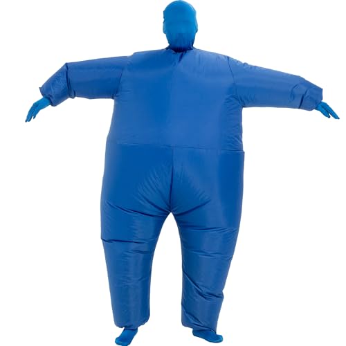 Halloween Inflatable Costume Adult Blow Up Masquerade Suit Men Women (Blue)