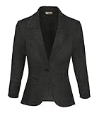 Hybrid & Company Women's Lightweight Casual Work Office Stretch Ponte Cardigan Blazer Jacket JK1131 CHARCOAL M