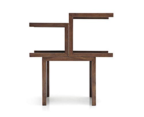 Image of CRAFT D ARTS Sheesham Wood Nesting Table Set of 3 Stools for Home | Bedside Table | Small Study Table | Stool (Mahogany Finish)