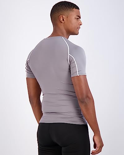 Real Essentials 4 Pack: Men's Short Sleeve Compression T-Shirt Base Layer Undershirt Athletic Top (Available in Big & Tall)
