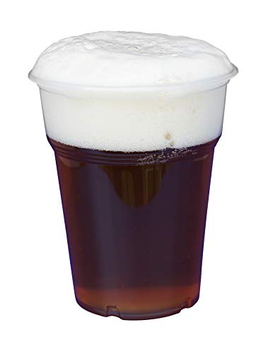 Gastro-Bedarf-Gutheil 200 Stück Trinkbecher Becher 0,5 l transparent 500 ml mit Schaumrand Ausschankbecher Bierbecher Einwegbecher Partybecher